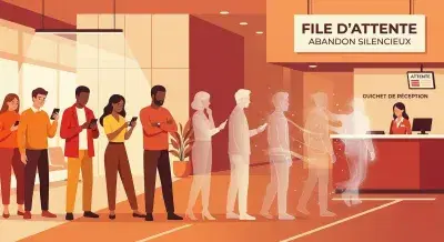 Illustration of hidden cost of invisible waiting and silent customer abandonment
